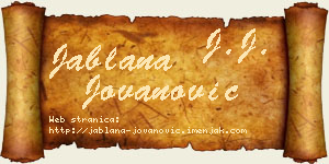 Jablana Jovanović vizit kartica